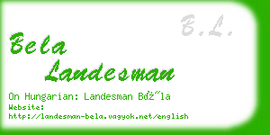 bela landesman business card